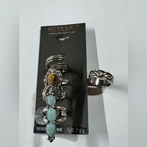 SIZE: 7, 8 & 9- Shyanne Silver and Blue Ring Collection